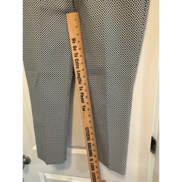Banana Republic Sloan Fit Ankle Pants Women’s 12 Black White Geometric Print - Picture 5 of 8